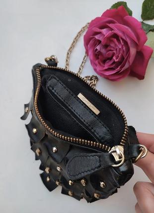 Женская вечерняя мини-сумка с черепами заклепками zara black,lova woman6 фото