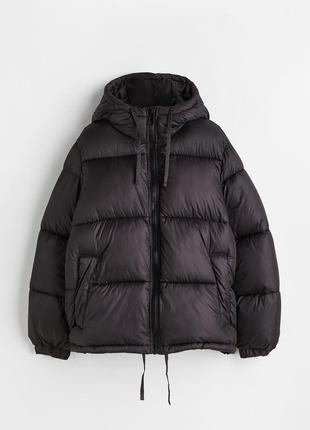 Пуховик с капюшоном h&m трендова тепла куртка з капюшоном фірмова