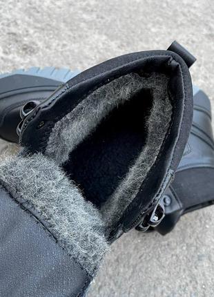 Молодіжні зимові черевики the north face, мужские зимние ботинки цвет чёрные, кроссовки на меху6 фото