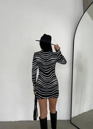 Весенняя мини-платье «зебра»6 фото