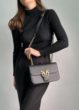 Жіноча сумка-клатч брендова pinko classic love bag bell simply black5 фото