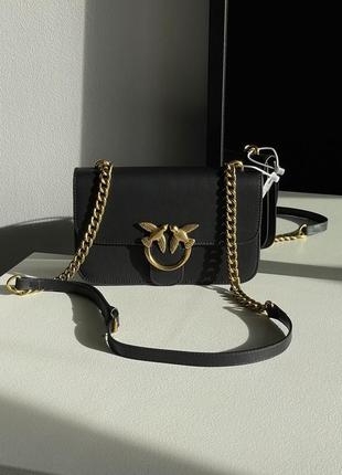 Жіноча сумка-клатч брендова pinko classic love bag bell simply black2 фото