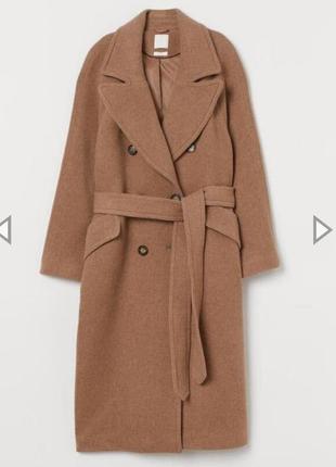 Шерстяное миди пальто h&m