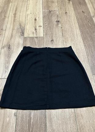 Черная юбка мини длина5 фото