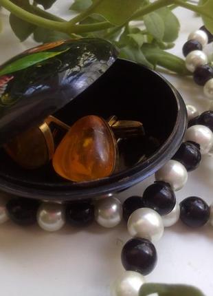 Шкатулка-пудреница ссср пластиковая петриковская роспись миниатюра дарницкой фспи (киев)