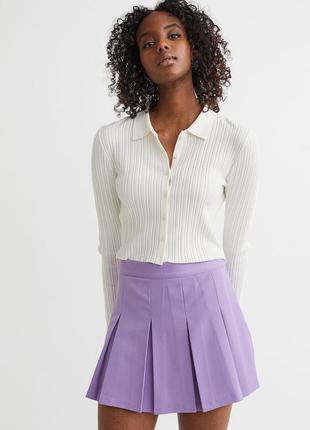 Юбка фиолетовая плиссе/лавандовая мини юбка/тенисная юбка5 фото