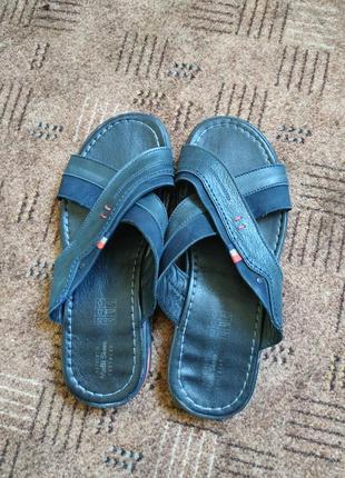 Летние кожаные мужские шлепки