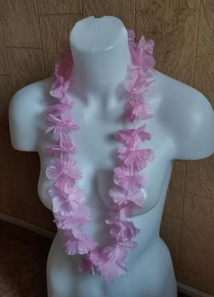 Бусы органза бусы леи гавайские бусы текстиль бусы для вечеринки ямайка колье ожерелье цветы4 фото