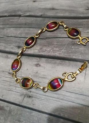 Браслет винтаж sarah coventry радужное стекло, 50-терроки