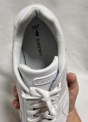 Білі шкіряні кросівки lacoste4 фото