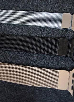 Ремешок миланская петля для apple watch 38 mm 40mm black milanese loop ремешок на эпл вотч на магните черный7 фото