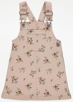 Розовое платье-сарафан с цветочным принтом george 6604