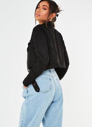 Куртка косуха missguided cropped lightweight faux suede biker jacket - xs-s4 фото