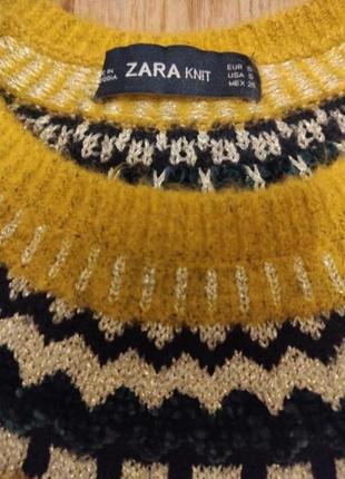 В'язаний теплий светр з візерунком від zara9 фото