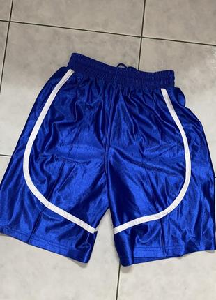 Синие штаны женские атласные спортивные шорты для спорта на высокой талии4 фото
