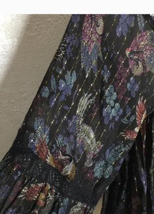Шифоноаая блуза  накидка с вышивкой вискоза от zara l-xl6 фото