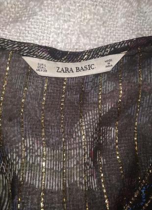 Шифоноая блуза накидка з вишивкою віскоза від zara l-xl10 фото