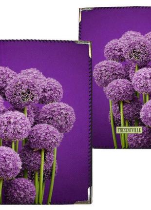 Обкладинка на паспорт фіолетові квіти