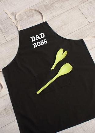 Фартук "dad boss", чорний, black, англійська1 фото