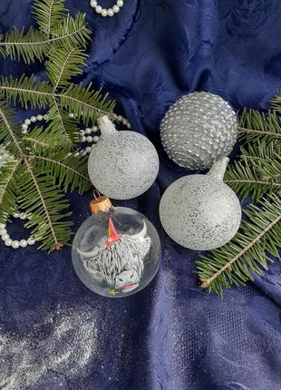 Набор стеклянных шаров! ❄☃️ елочные новогодние рождественские игрушки подвески бык бычок стекло