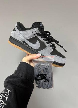 Зимние кроссовки nike sb dunk low “grey/ black” fur