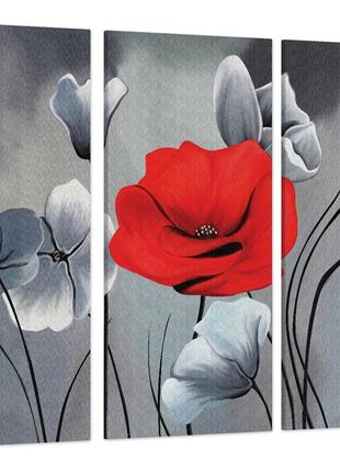 Модульная картина абстракция цветы маки art-161_xxl с лаковым покрытием