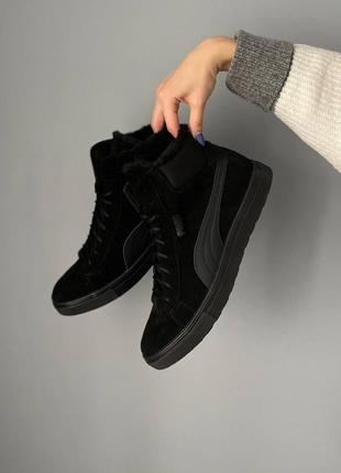 👟 кроссовки puma winter boots black fur / наложка bs👟8 фото