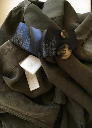 Сукня сорочка міді кольору хакі з рукавом h&m9 фото