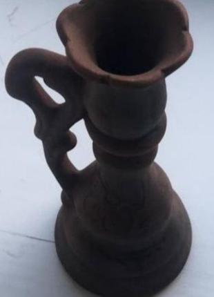 Подсвечник лотос красная глина эко продукт