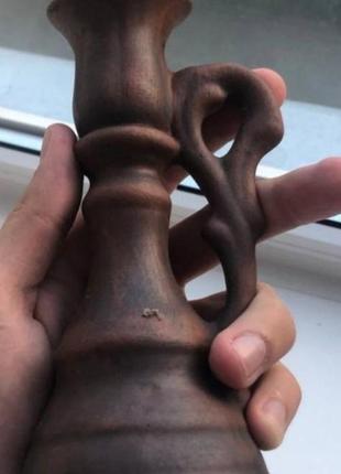 Подсвечник лотос красная глина эко продукт