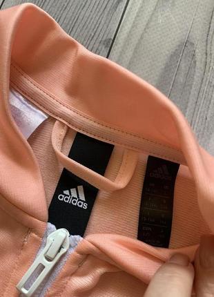 Женский бомбер кофта adidas персикового цвета олимпийка2 фото