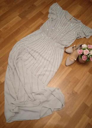 Вечернее коктейльное культовое качественное длинное платье от oasis xs-m