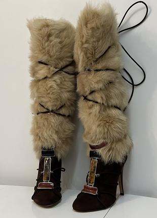 Giuseppe zanotti сапоги натусикралтный мех италия