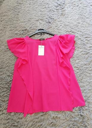 Розпродаж красива яскраві соковиті блузи насичені кольори рожевий фуксія зелений смарагд яскраво-жо4 фото