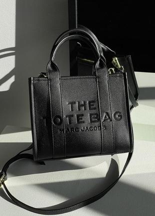 Класична чорна сумка бренд marc jacobs the leather small tote bag