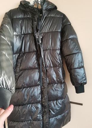 Ликвидация 🔥🔥🔥❗❗❗черное зимнее пальто куртка дутик длинная6 фото