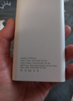 Портативна батарея power bank 20000mah 40w. швидке заряджання.