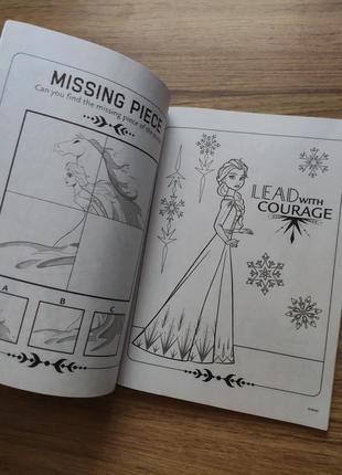 Детская раскраска с играми original английский язык ausa эльза,ганная ледяное сердце disney