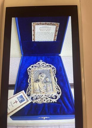 Серебряная икона казанская божа мать домашние сокровища3 фото