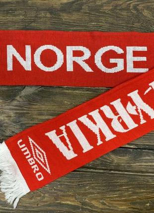 Шарф уболівальника, футбольний norge - turkia, акрил