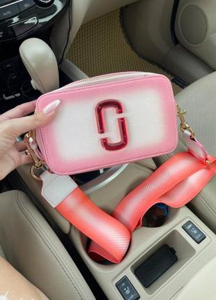 Жіноча сумка marc jacobs logo pink  марк джейкобс рожева