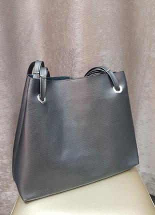 Шоколадная кожаная сумка