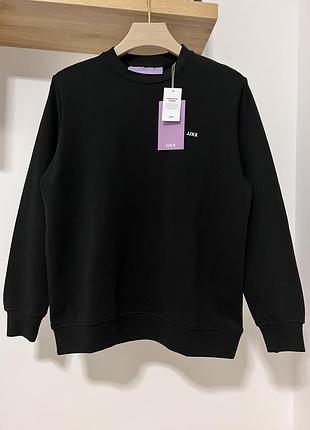 💙💛 чорна натуральна подовжена толстовка із 100%-ї бавовни не кошлатиться jjxx