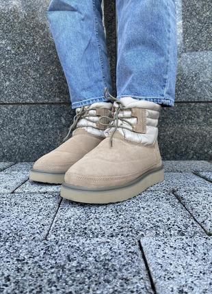 👟 угги  ugg classic mini lace-up beige  / наложка bs👟8 фото