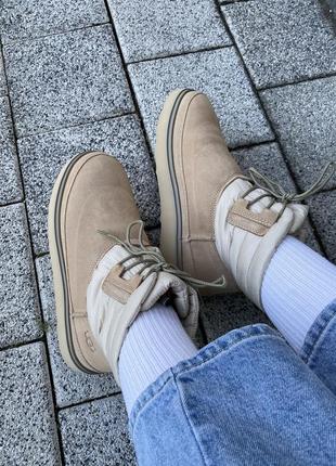 👟 угги  ugg classic mini lace-up beige  / наложка bs👟10 фото