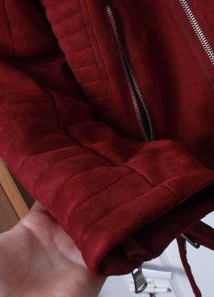 Мужская куртка косуха байкерская couture club бордовая 20236 фото