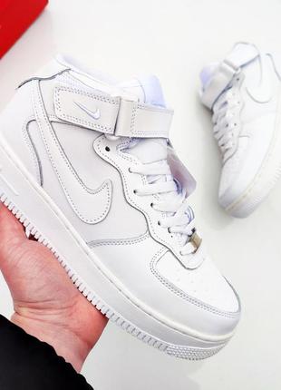 ❄️чоловічі зимові кросівки nike air force 1 білі (хутро)❄️7 фото