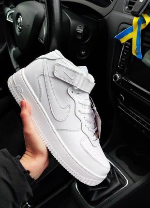 ❄️чоловічі зимові кросівки nike air force 1 білі (хутро)❄️3 фото