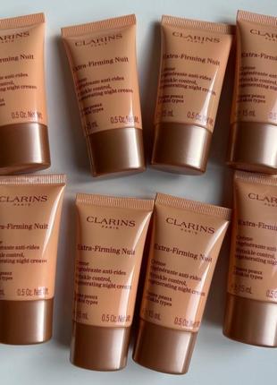 Нічний крем для обличчя clarins extra-firming night all skin types тревел формат 15мл