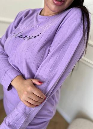 Теплая пижама флисовая лиловая 2xl 3xl 4xl5 фото